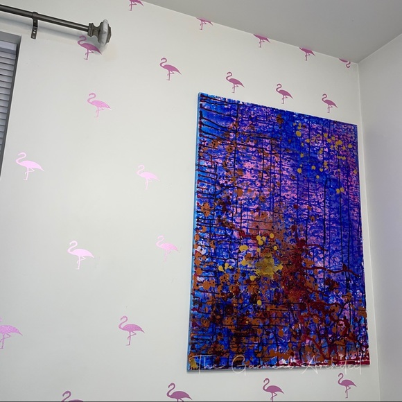 Shimmer Flamingo Wall Pattern Decals (36 Count) - Picture 1 of 7